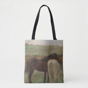 Pferde auf Wiese, Ölgemälde, Edgar Degas Tasche