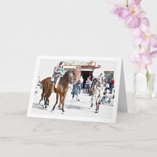 Pferde außerhalb der spanischen Bar Karte (Orchidee)