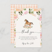 Pferde Baby Dusche Danke Karte (Vorne/Hinten)