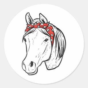 Pferde Bandana Horseback Reitsport Reittiere Runder Aufkleber
