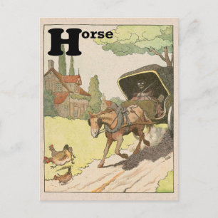 Pferde & Beförderung Alphabet Postkarte