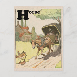 Pferde & Beförderung Alphabet Postkarte