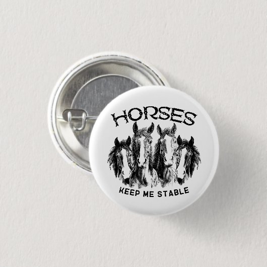 Pferde Behalten Stable - Pferde Tierliebhaber Button (Vorne & Hinten)