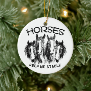 Pferde Behalten Stable - Pferde Tierliebhaber Keramik Ornament