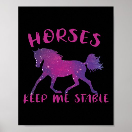 Pferde Behielt mich Stable Funny Horse Poster (Vorne)