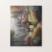 Pferde bei Morgengrauen Puzzle (Vertikal)