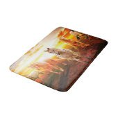 Pferde bei Sonnenuntergang Kissen Badematte (Schrägansicht)