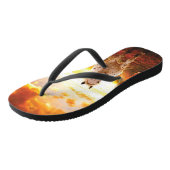 Pferde bei Sonnenuntergang Kissen Badesandalen (Schrägansicht)