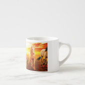 Pferde bei Sonnenuntergang Kissen Espressotasse (Rechts)