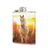 Pferde bei Sonnenuntergang Kissen Flachmann (Links)