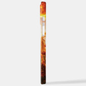 Pferde bei Sonnenuntergang Kissen iPhone Hülle (Linke Seite)