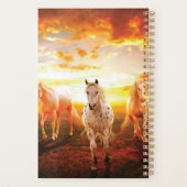 Pferde bei Sonnenuntergang Kissen Planer (Rückseite)