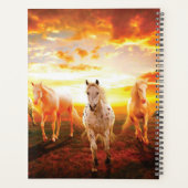 Pferde bei Sonnenuntergang Kissen Planer (Rückseite)