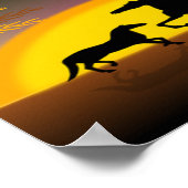 Pferde bei Sonnenuntergang Poster (Ecke)