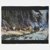 Pferde, Bergflüsse, Federfohlen, kartographiert Fleecedecke (Vorderseite (Horizontal))