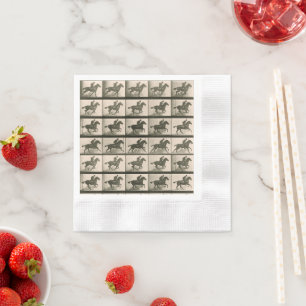 Pferde Bewegungs Vintage Fotografie Serviette