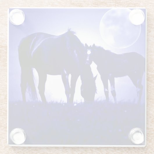 Pferde & Blue Night Glasuntersetzer (Rückseite)
