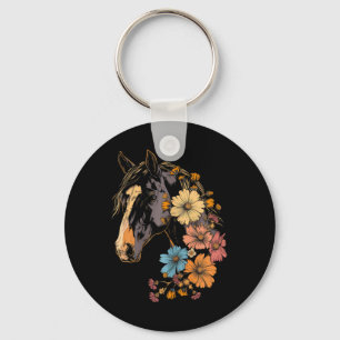 Pferde Blume Reiten Cowgirl Reittier Schlüsselanhänger