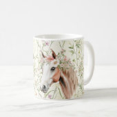 Pferde-Blumenkranz Kaffeetasse (VorderseiteRechts)