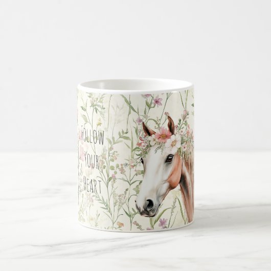 Pferde-Blumenkranz Kaffeetasse (Mittel)