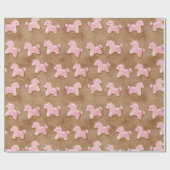 Pferde Braun Rosa Geburtstag Geschenkpapier (Flach)