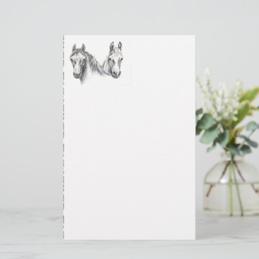 Pferde Briefpapier (Stehend Vorderseite)