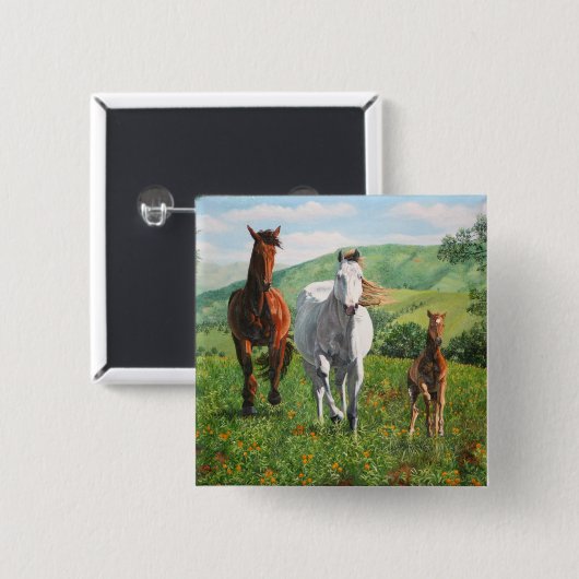 Pferde Button (Vorne & Hinten)