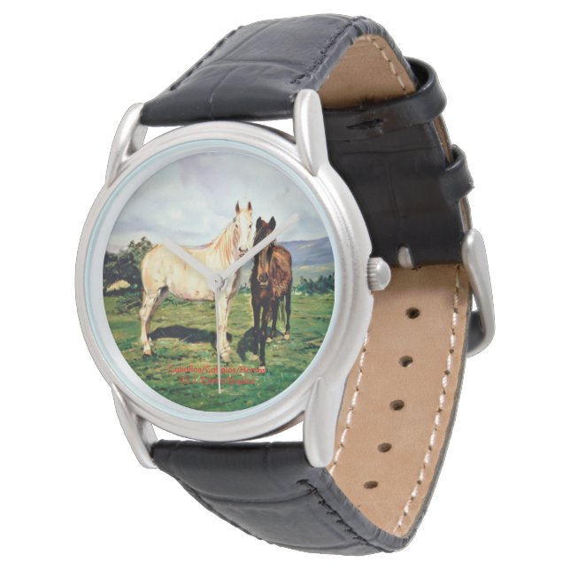 Pferde/Cabalos/Horses Armbanduhr (Schrägansicht)