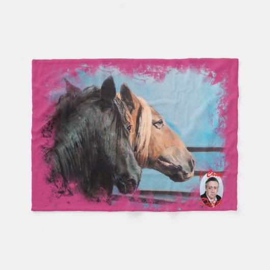 Pferde/Cabalos/Horses Fleecedecke (Vorderseite (Horizontal))