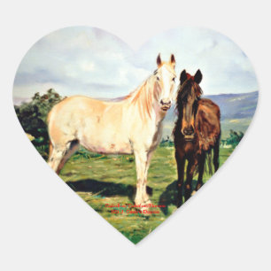 Pferde/Cabalos/Horses Herz-Aufkleber