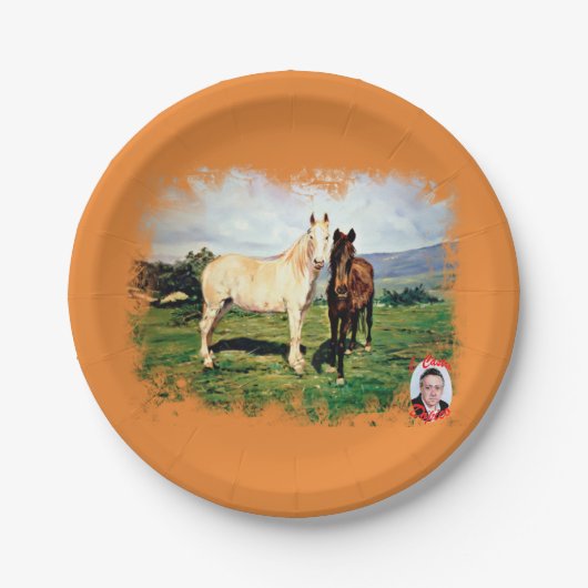 Pferde/Cabalos/Horses Pappteller (Vorderseite)