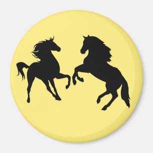 Pferde Couple Magnet - Ihre Farbe - Text