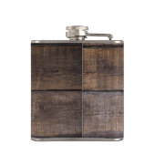 Pferde Cowboy Boots Rustic Barn Board Flachmann (Rückseite)