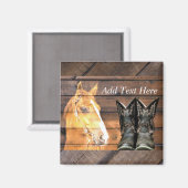 Pferde Cowboy Boots Rustic Barn Board Magnet (Vorderseite/Rückseite)