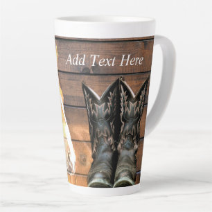 Pferde Cowboy Boots Rustic Barn Board Milchtasse