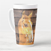 Pferde Cowboy Boots Rustic Barn Board Milchtasse (Linke Ecke)