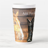 Pferde Cowboy Boots Rustic Barn Board Milchtasse (Vorderseite)