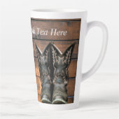 Pferde Cowboy Boots Rustic Barn Board Milchtasse (Rechts)
