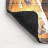 Pferde Cowboy Boots Rustic Barn Board Mousepad (Ecke)