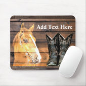 Pferde Cowboy Boots Rustic Barn Board Mousepad (Mit Mouse)