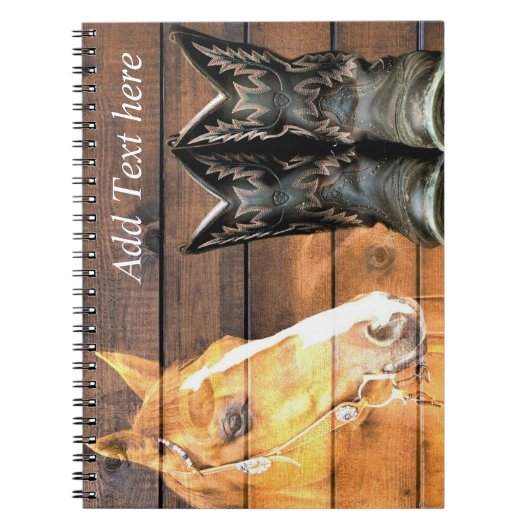 Pferde Cowboy Boots Rustic Barn Board Notizblock (Vorderseite)