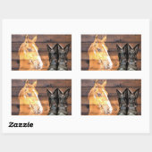Pferde Cowboy Boots Rustic Barn Board Rechteckiger Aufkleber (Blatt)