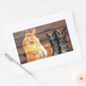 Pferde Cowboy Boots Rustic Barn Board Rechteckiger Aufkleber (Umschlag)
