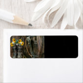 Pferde Cowboy Boots Sunflowers Rustic Barn Board (Insitu)