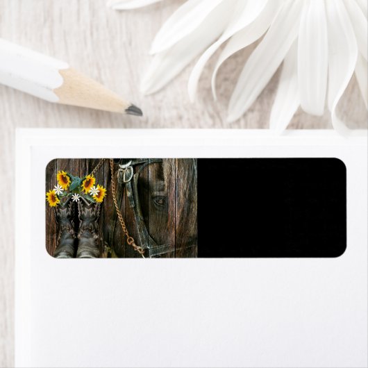 Pferde Cowboy Boots Sunflowers Rustic Barn Board (Insitu)