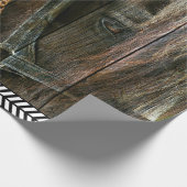 Pferde Cowboy Boots Sunflowers Rustic Barn Board Geschenkpapier (Ecke)