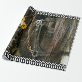 Pferde Cowboy Boots Sunflowers Rustic Barn Board Geschenkpapier (Ungerollt)