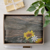 Pferde Cowboy Boots Sunflowers Rustic Barn Board Seidenpapier (Geschenk)