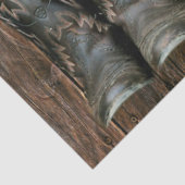 Pferde Cowboy Boots Sunflowers Rustic Barn Board Seidenpapier (Detail)