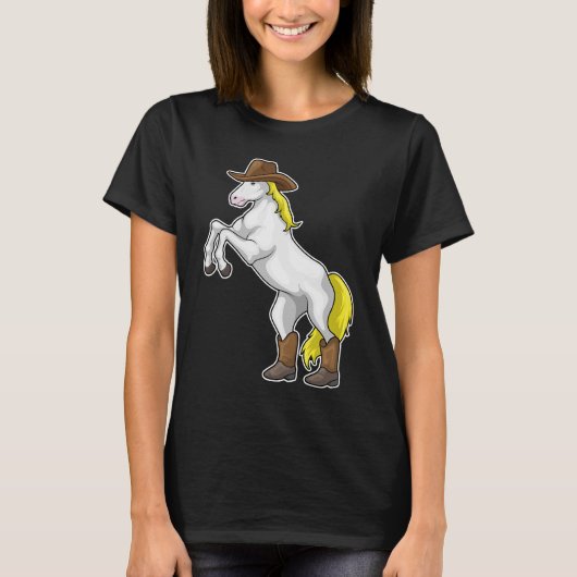 Pferde Cowboy Boots T-Shirt (Vorderseite)